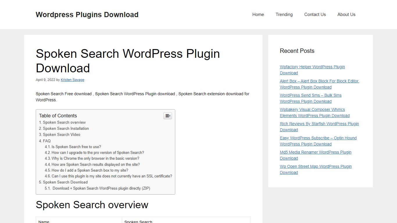 Spoken Search WordPress Plugin Download – WordPress Plugins Download
